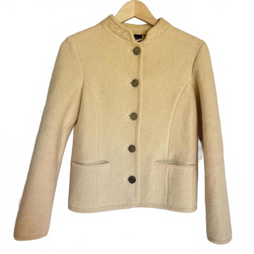 Vintage Grandmacore Boos‎ Austrian Style 100% Wool Jacket Cardigan Womens 34
